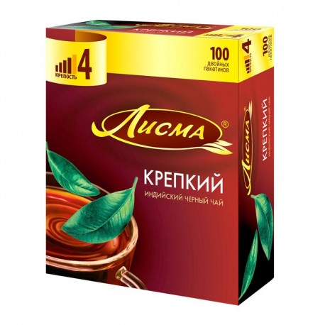 Чай "Лисма" Крепкий с ярл. 100 пак.